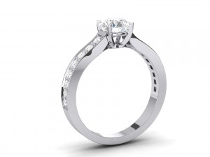 pave engagement ring Modelo de Impressão 3D