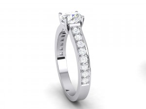pave engagement ring Modelo de Impressão 3D