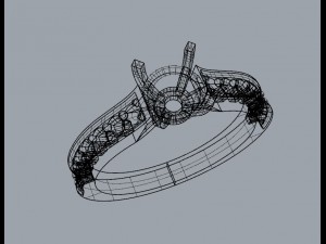 pave engagement ring Modelo de Impressão 3D