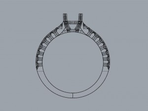 pave engagement ring Modelo de Impressão 3D