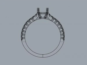 pave engagement ring 3D Print Model