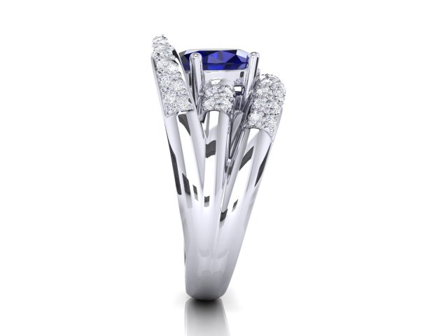 sapphire ring Model do druku 3D .c4d .max .obj .3ds .fbx .stl .blend