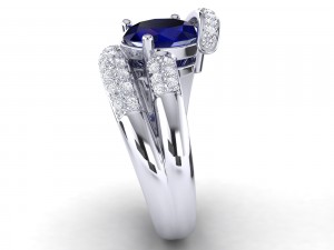 sapphire ring Model do druku 3D