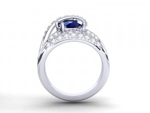 sapphire ring Model do druku 3D
