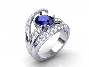sapphire ring 3D-printmodel