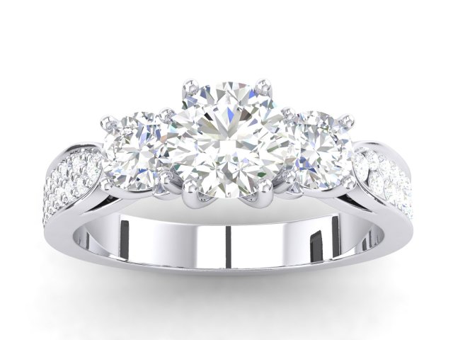 Download three diamonds ring 3D Model