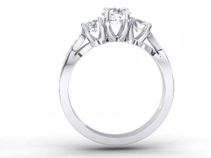 three diamonds ring 3D प्रिंट मॉडल