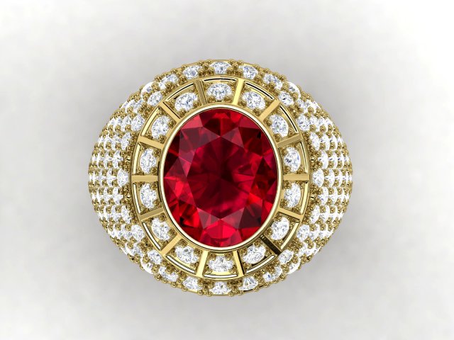 mens ruby ring 3D Print Model .c4d .max .obj .3ds .fbx .stl .blend 