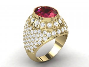 mens ruby ring 3D Print Model