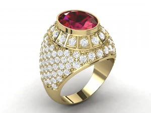 bague rubis pour homme Modèles 3D en vedette