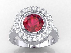ruby ring 3Dプリントモデル