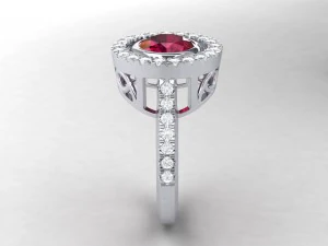 каблучка з рубіном 3D Принт Модель