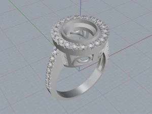 каблучка з рубіном 3D Принт Модель