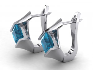 london blue princess earrings 3D Baskı Modeli
