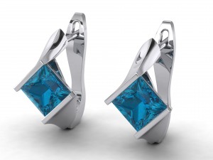 london blue princess earrings 3D Baskı Modeli