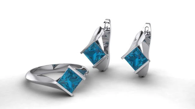 london blue princess earrings 3D Print Model .c4d .max .obj .3ds .fbx .stl .blend 