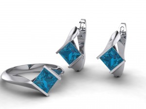 london blue princess earrings 3D Print Model