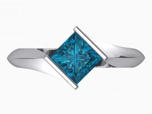 кільце принцеси з лондонським синім топазом 3D Принт Модель