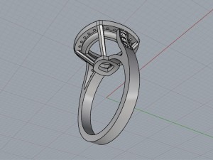blue sapphire halo ring 3D-printmodel