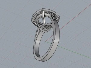 blue sapphire halo ring 3D Print Model