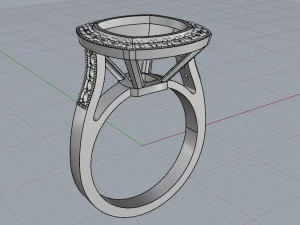 blue sapphire halo ring 3D Print Model