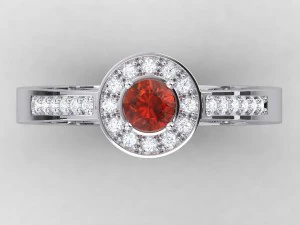 citrine halo ring 3D Print Model