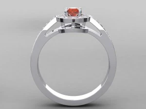 citrine halo ring 3D Print Model