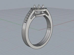 citrine halo ring 3D Print Model
