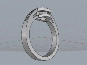 citrine halo ring 3D Print Model