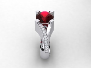 round garnet ring Model do druku 3D
