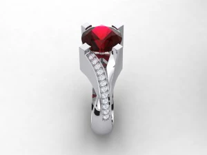 round garnet ring 3D Print Model