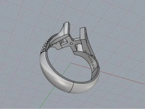 round garnet ring 3D Print Model