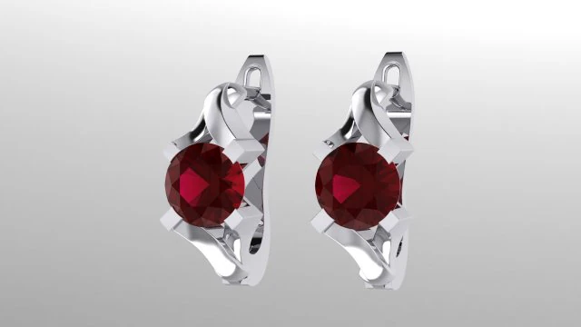 round garnet earrings 3D Print Model .c4d .max .obj .3ds .fbx .stl .blend
