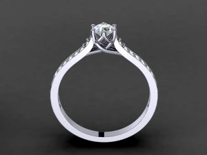 verlovingsring met crossover-instelring 3D printmodel