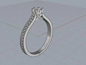verlovingsring met crossover-instelring 3D printmodel