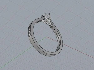 verlovingsring met crossover-instelring 3D printmodel