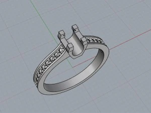 engagement ring model 001 3D Print Model