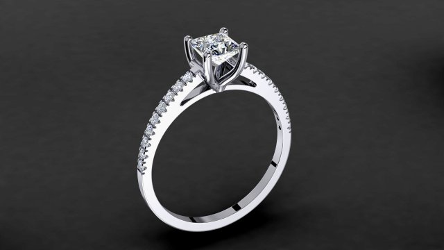 engagement princess diamond ring Modèles 3D en vedette .c4d .max .obj .3ds .fbx .stl .blend 