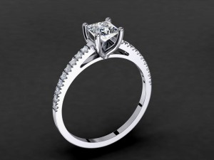 engagement princess diamond ring 3D Print Model