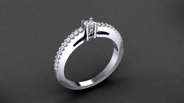 engagement ring 3 mm round diamond 3D Принт Модель .c4d .max .obj .3ds .fbx .stl .blend 