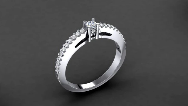 engagement ring 3 mm round diamond 3D Print Model .c4d .max .obj .3ds .fbx .stl .blend
