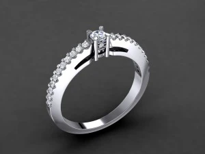 обручка 3 мм круглий діамант 3D Принт Модель