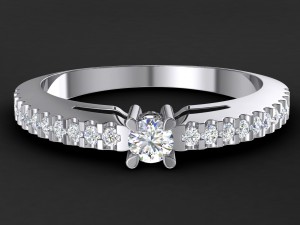 engagement ring 3 mm round diamond 3D Принт Модель