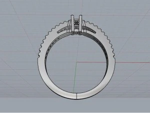 engagement ring 3 mm round diamond 3D Print Model