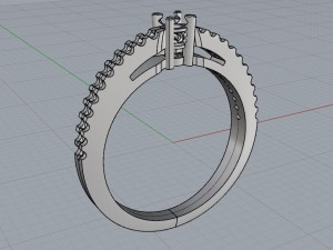 engagement ring 3 mm round diamond 3D Принт Модель