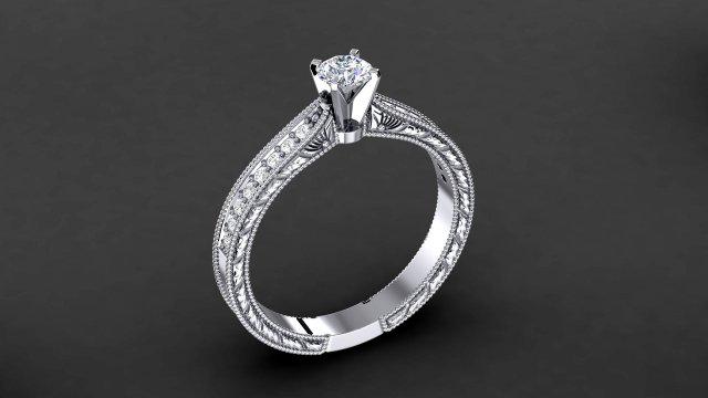 engraved mikropave engagement ring 3D प्रिंट मॉडल .c4d .max .obj .3ds .fbx .stl .blend 