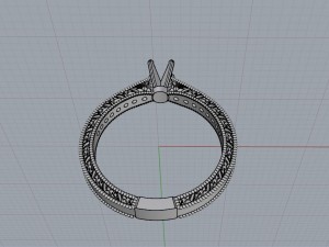 engraved mikropave engagement ring 3D प्रिंट मॉडल