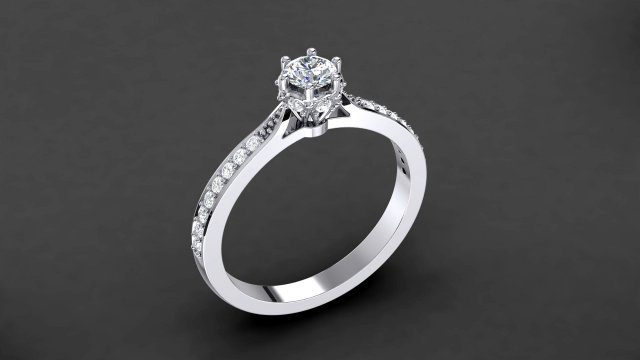 engagement ring round diamonds 3D Print Model .c4d .max .obj .3ds .fbx .lwo .lw .lws