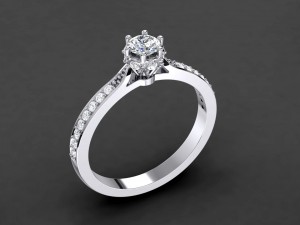 engagement ring round diamonds 3D Print Model
