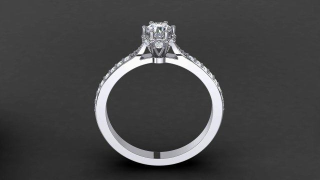 Download engagement ring round diamonds 3D Model